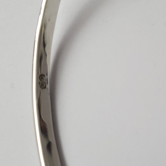 Sterling Silver 925 Solid Sterling Heavy V Neck Cuff Necklace - Picture 9 of 11